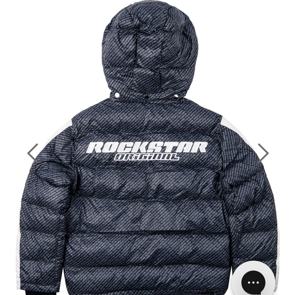 NEW!!! Mens stylish puffer jacket by RockStar Original; sz 2XL; Blk/ Wht/Blue - Picture 5 of 9